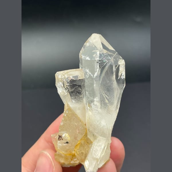 Bright clear quartz cluster from Sichuan — alternate view