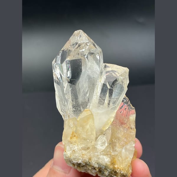 Bright clear quartz cluster from Sichuan — detail view