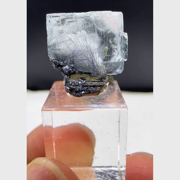 Fluorite with Arsenopyrite Yaogangxian 1.4 cm — detail view