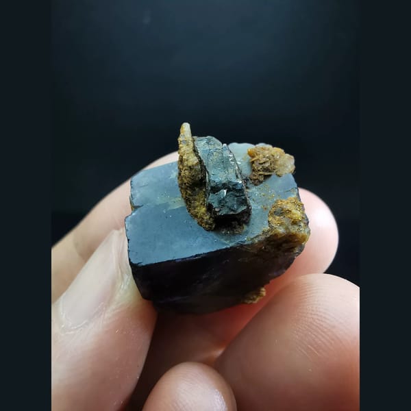 Blue-purple fluorite with pyrrhotite — alternate view