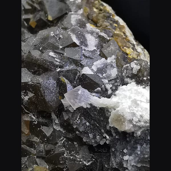 Sugary garnet with quartz crystals — alternate view