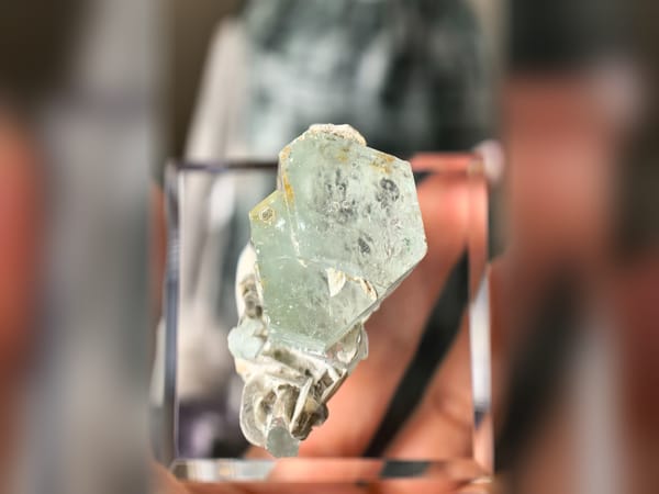 Pakistan Aquamarine with Mica 45 g, Etched Blue Beryl Mineral Specimen — alternate view