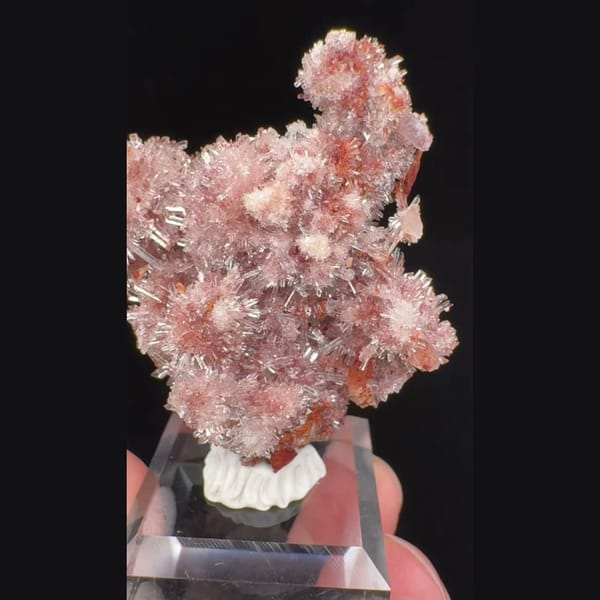 Pink-White Creedite with Orange Inclusions 3.4 cm — complete view