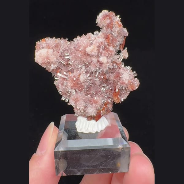 Pink-White Creedite with Orange Inclusions 3.4 cm — alternate view