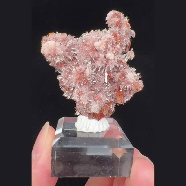 Pink-White Creedite with Orange Inclusions 3.4 cm — alternate view