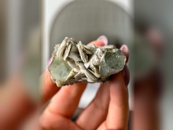 Pakistan Aquamarine Twin with Mica 69.8 g, Blue Beryl Mineral Specimen — alternate view