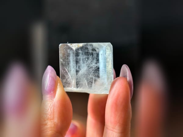 Pakistan Aquamarine Crystal 23 g, Transparent Blue Beryl Collector Specimen — alternate view