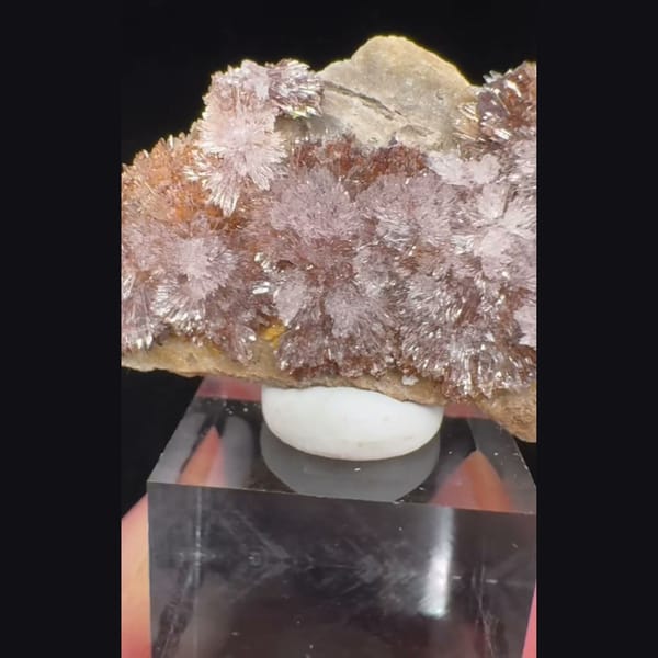 Pink-White Creedite with Yellow Inclusions 3.5 cm — complete view