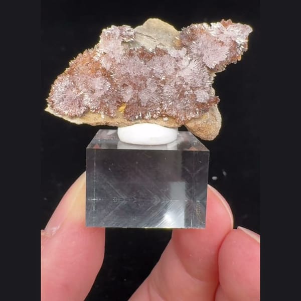 Pink-White Creedite with Yellow Inclusions 3.5 cm — alternate view