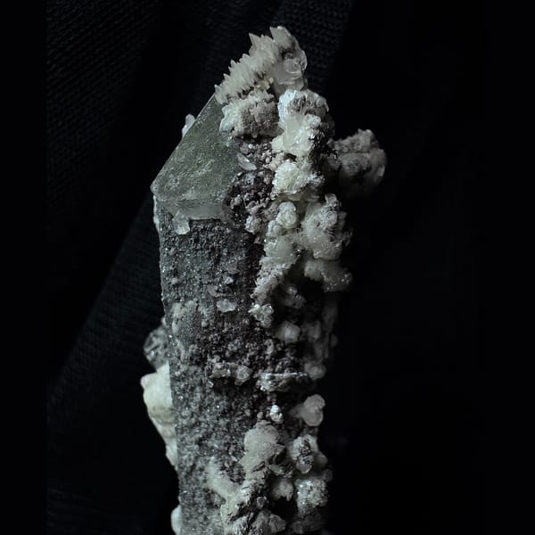 Quartz with White Calcite Inner Mongolia 7.0 cm — detail view