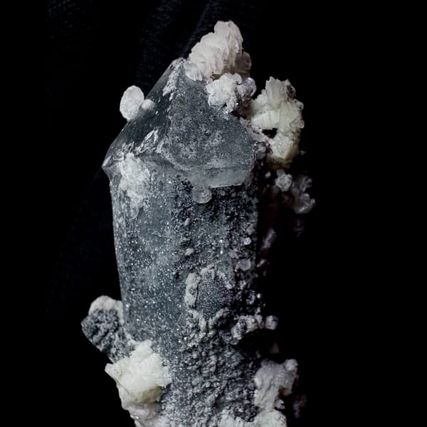 Quartz with White Calcite Inner Mongolia 7.0 cm — detail view