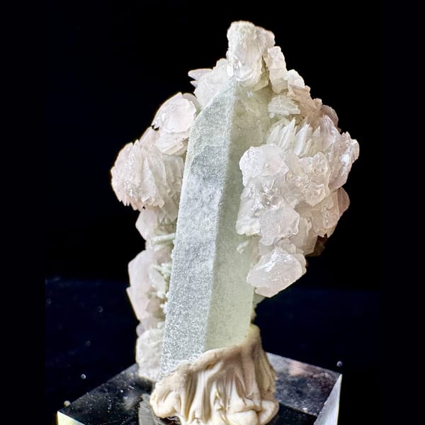 Quartz with Calcite and Green Crystals Inner Mongolia 5.0 cm — alternate view