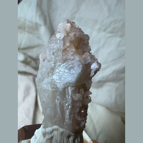 Pink Quartz with Calcite Inner Mongolia 5.6 cm — detail view