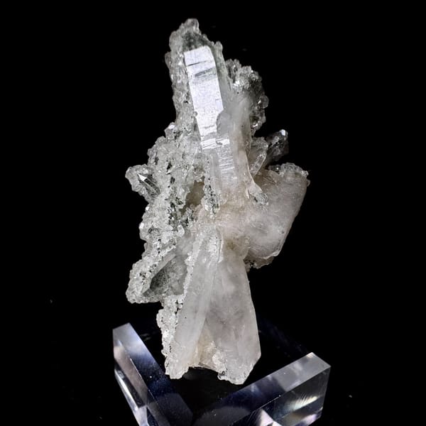 Quartz with Apophyllite and Calcite Hubei 5.5 cm — complete view
