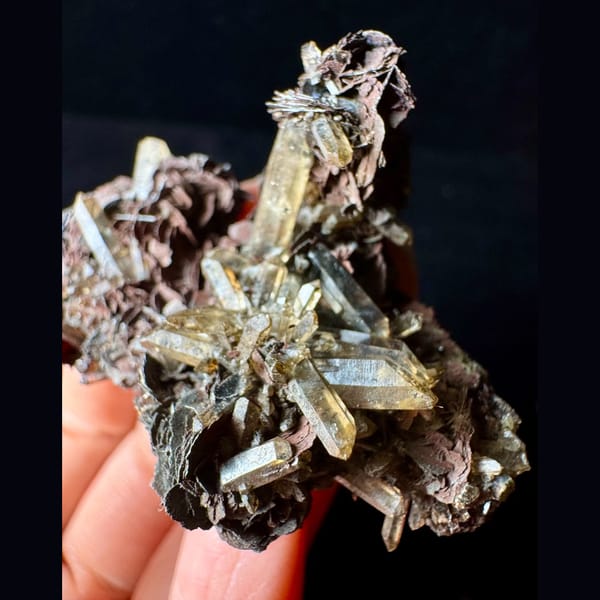 Specular Hematite with Quartz 5.5 cm — alternate view