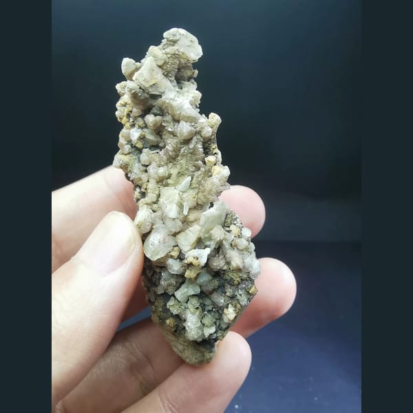 Quartz covered in granular calcite — alternate view