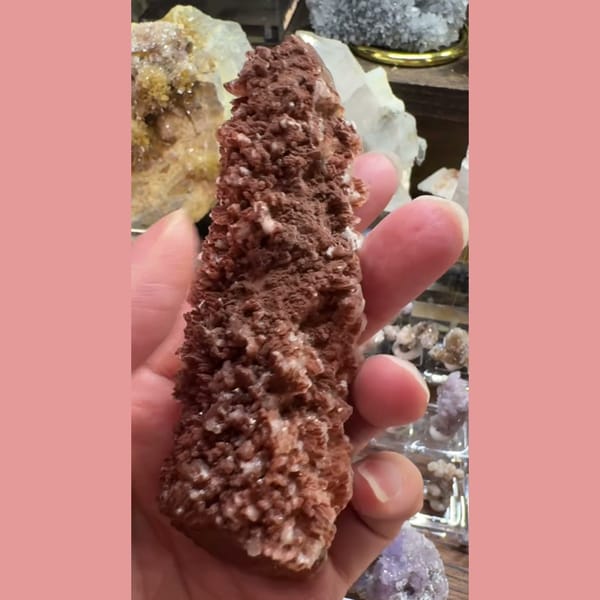 Red-Brown Quartz with Calcite Inner Mongolia 11.0 cm — alternate view