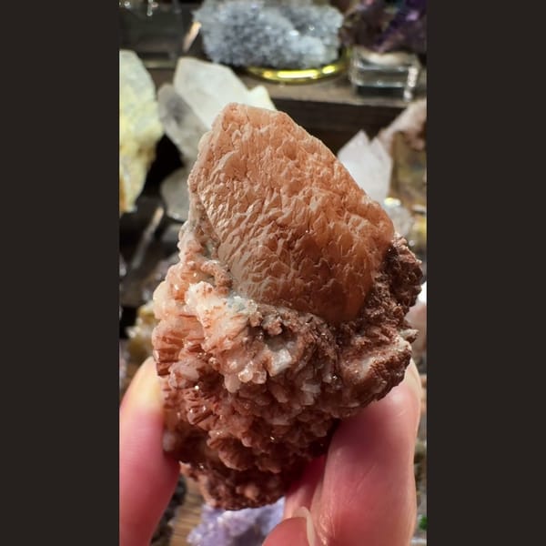 Red-Brown Quartz with Calcite Inner Mongolia 11.0 cm — alternate view