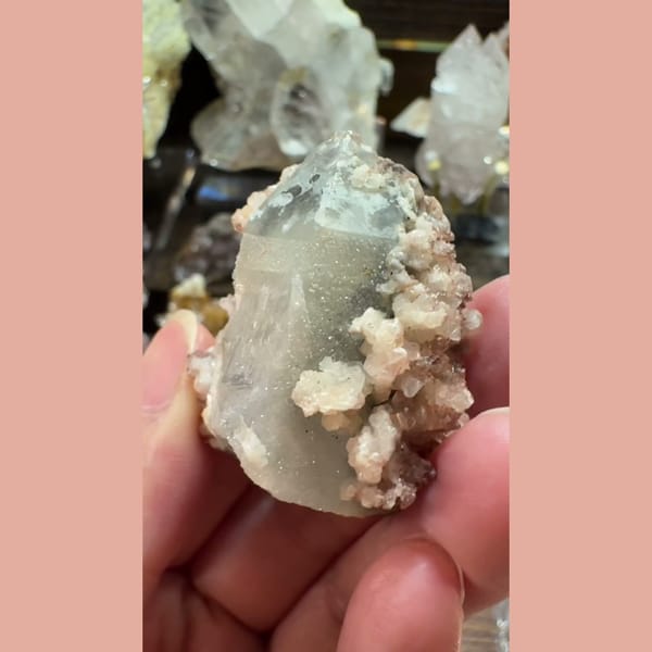 Red-Brown Quartz and Calcite Inner Mongolia 4.0 cm — complete view