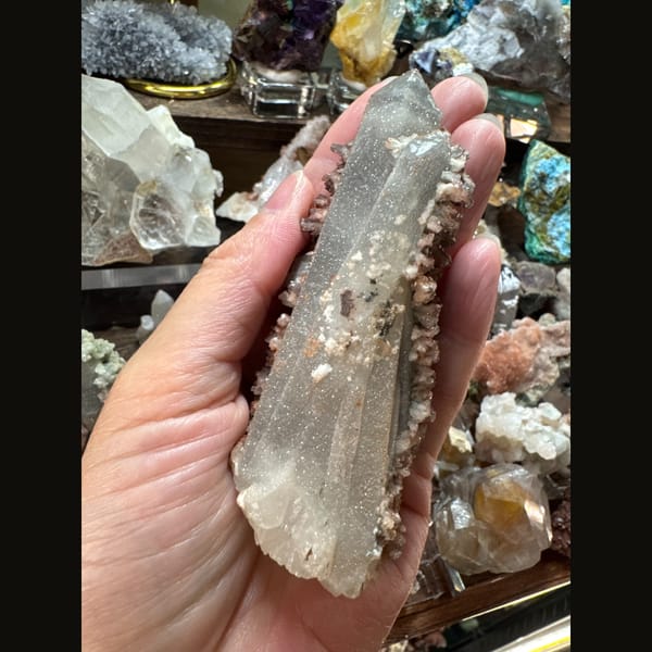 Quartz with Calcite 10.8 cm — detail view
