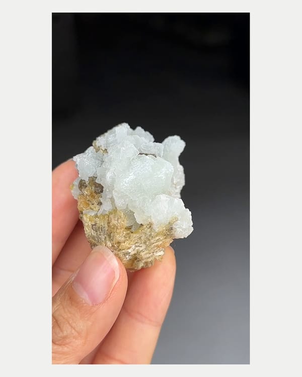 Complete left oblique view of prehnite with clinozoisite