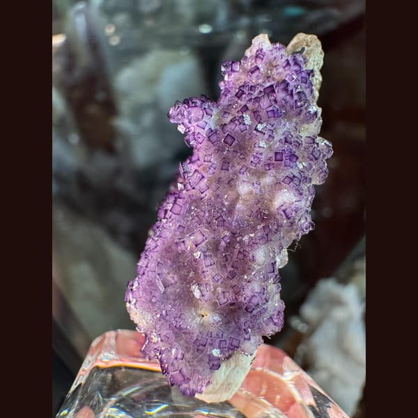 Purple Fluorite on Calcite Base Guizhou 7.0 cm — alternate view