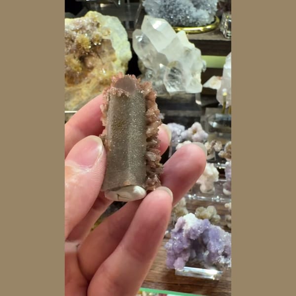 Quartz Half-Coated with Calcite Inner Mongolia 4.5 cm — alternate view