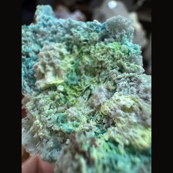 Blue-White Gibbsite with Creedite 6.0 cm — alternate view