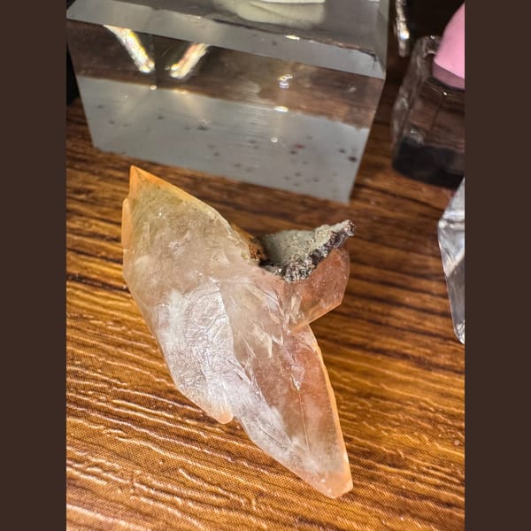 Orange, Yellow and Green Calcite Crystal Daye 6.0 cm — alternate view