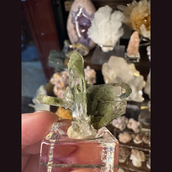 Green Phantom Quartz Cluster Pakistan 3.3 cm — alternate view