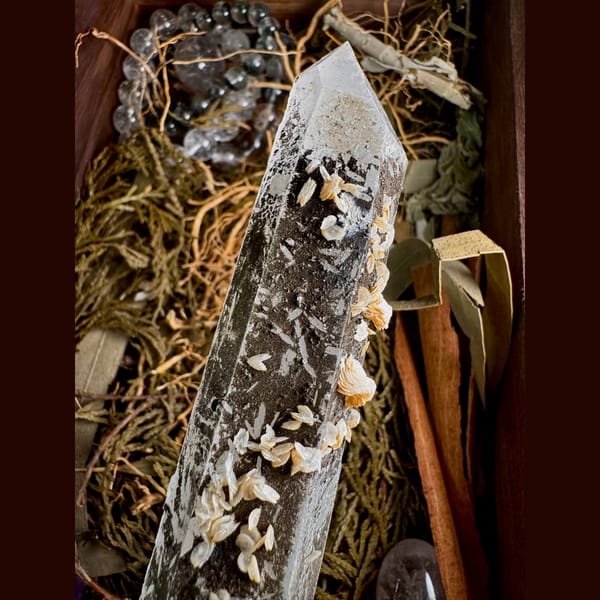 Quartz with Calcite Petals Inner Mongolia 17.0 cm — alternate view
