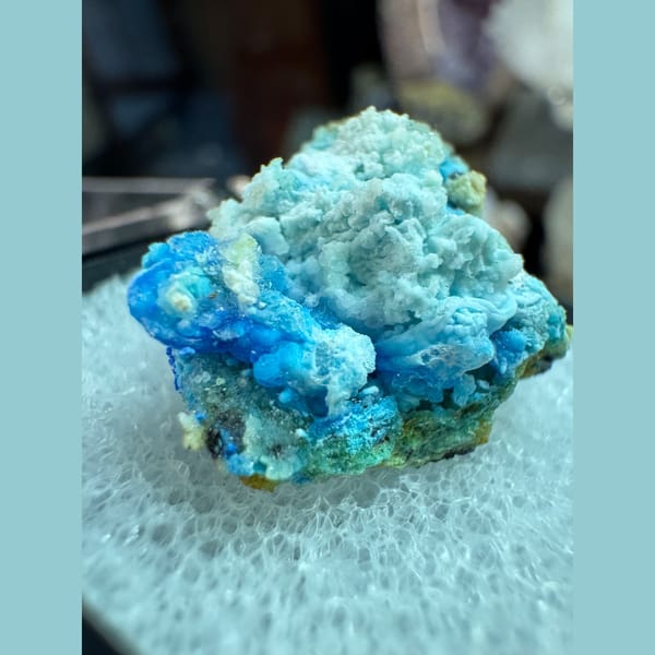 Blue and White Gibbsite with Gypsum 2.0 cm — alternate view