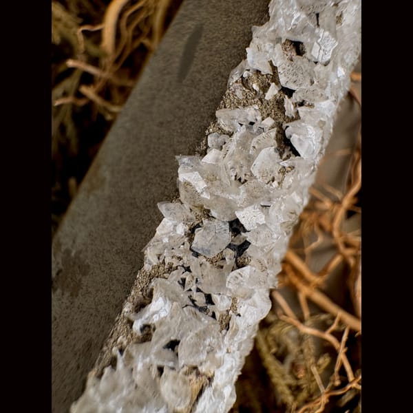 Long Quartz with Calcite Clusters Inner Mongolia 12.0 cm — alternate view