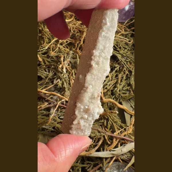 Long Quartz Crystal with Calcite Inner Mongolia 10.0 cm — complete view