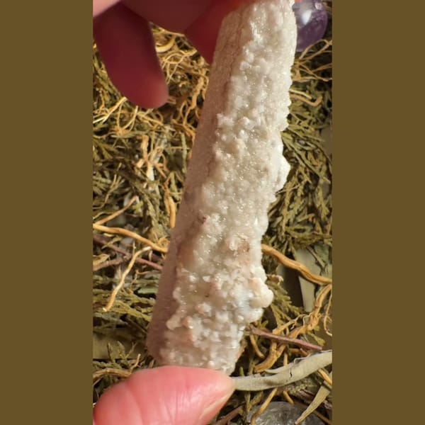 Long Quartz Crystal with Calcite Inner Mongolia 10.0 cm — alternate view