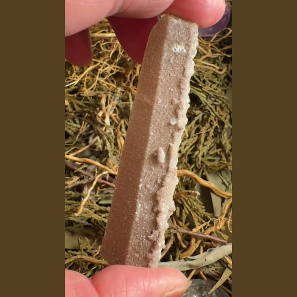 Long Quartz Crystal with Calcite Inner Mongolia 10.0 cm — alternate view