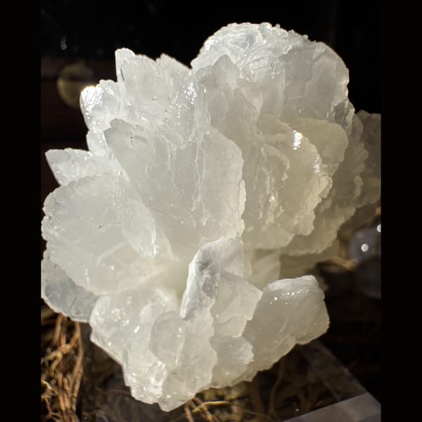 White Petal Calcite Flower 5.0 cm — detail view
