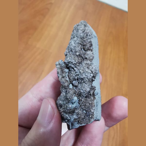 Green-skin quartz cluster with sparkling crystals — alternate view