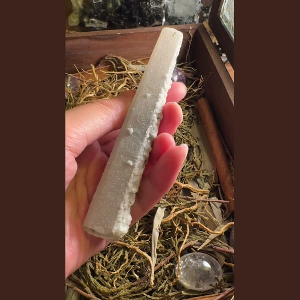 Long Quartz with Calcite Coating Inner Mongolia 12.0 cm — alternate view