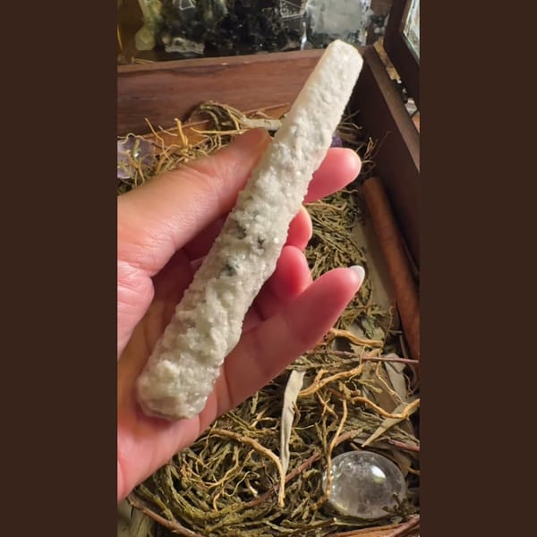 Long Quartz with Calcite Coating Inner Mongolia 12.0 cm — alternate view