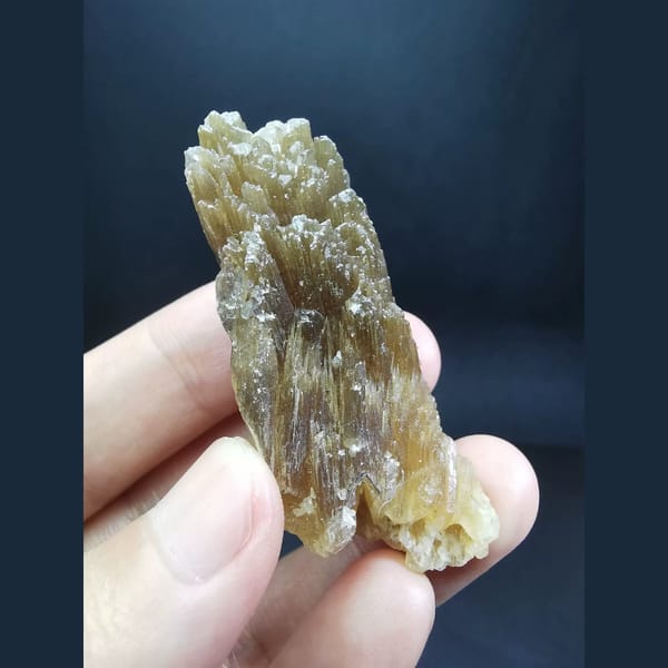 Acicular amber calcite cluster — alternate view