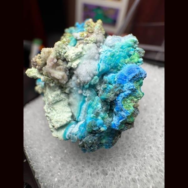 Blue-Green Gibbsite with Gypsum 3.5 cm — alternate view