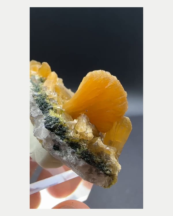 Complete thin side view of Zhangzhou stellerite matrix