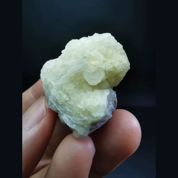Yellow and white calcite cluster — alternate view