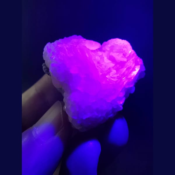 Yellow and white calcite cluster — detail view