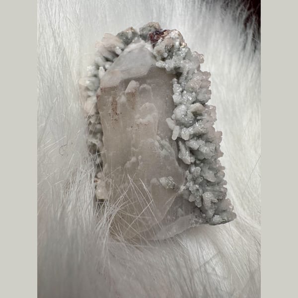 Quartz Crystal with Calcite Crust Inner Mongolia 7.0 cm — complete view