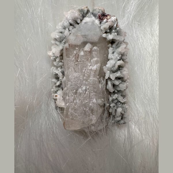 Quartz Crystal with Calcite Crust Inner Mongolia 7.0 cm — alternate view