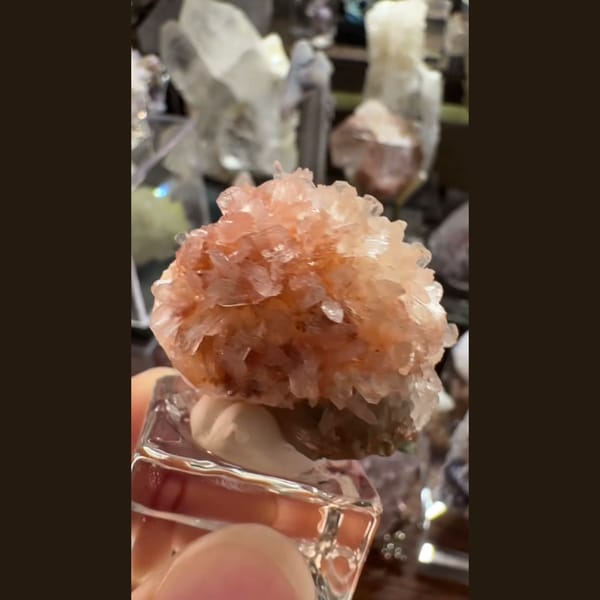 Orange Heulandite Cluster India 4.0 cm — complete view