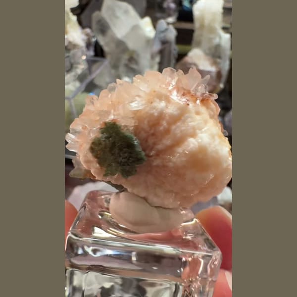 Orange Heulandite Cluster India 4.0 cm — alternate view