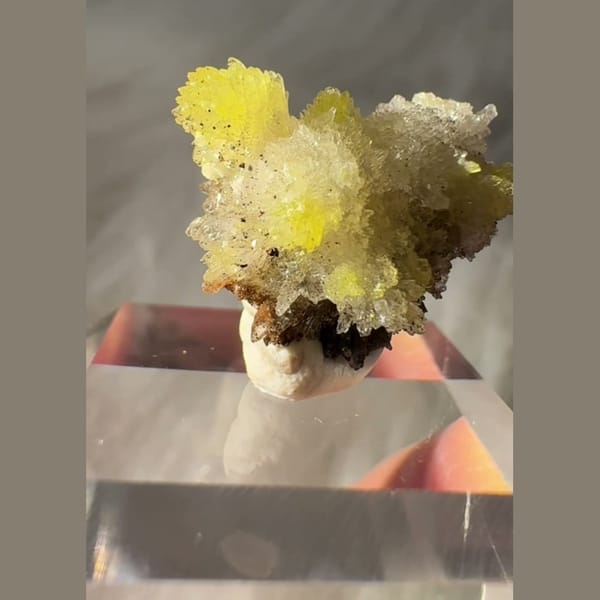 Creedite Flower with Yellow Inclusions 3.5 cm — detail view